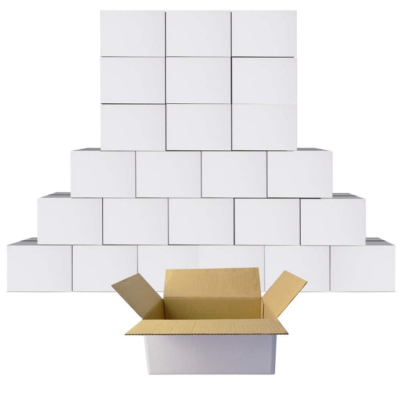 PETAFLOP Cardboard Boxes 6x4x4 Shipping Boxes White Kraft Corrugated Small Mailer Boxes, 25 Pack - Image 1